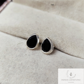 Black Onyx Stud Earring, 925 Sterling Silver Earring, Handmade Earring, Natural gemstone Jewelry, Onyx Earring, Birthday Gift, Woman Earring